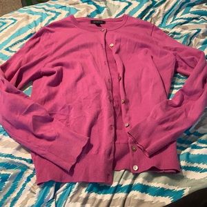 Size Small (6/8), Magenta Lands End Button Up Sweater